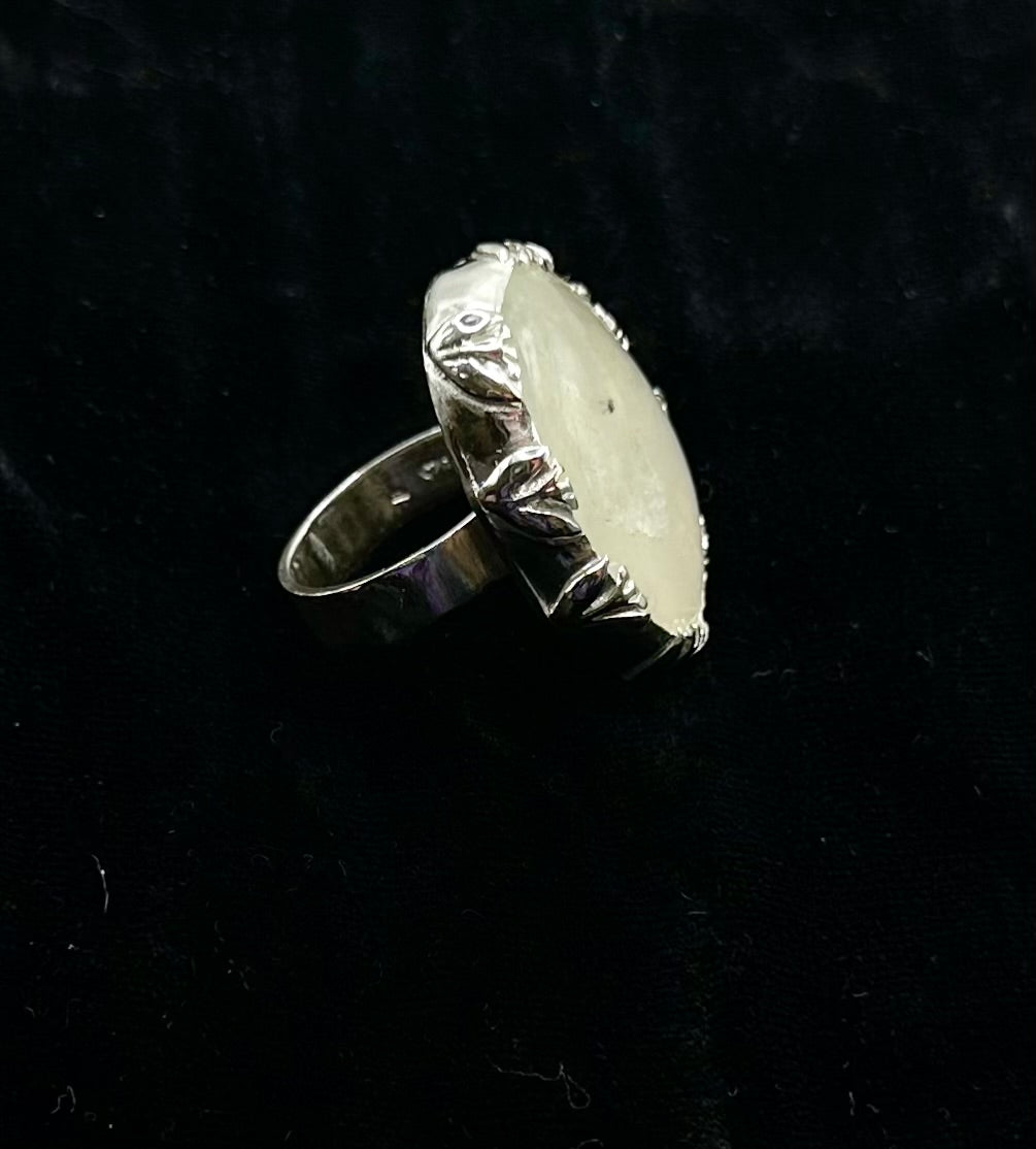 Floral Moonstone ring
