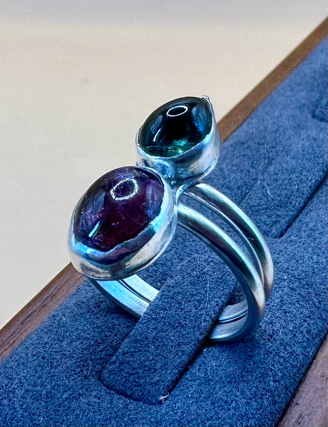 Double coloured Tourmaline ring