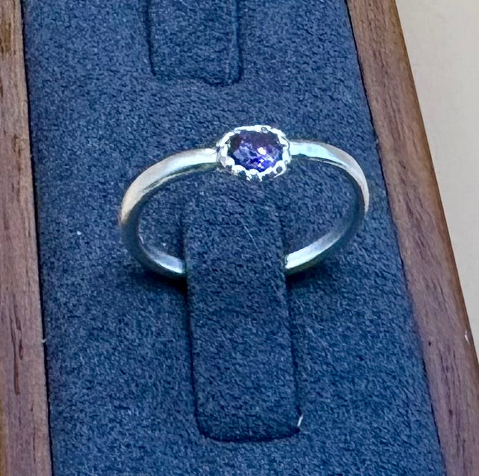 Wish bone crystal ring