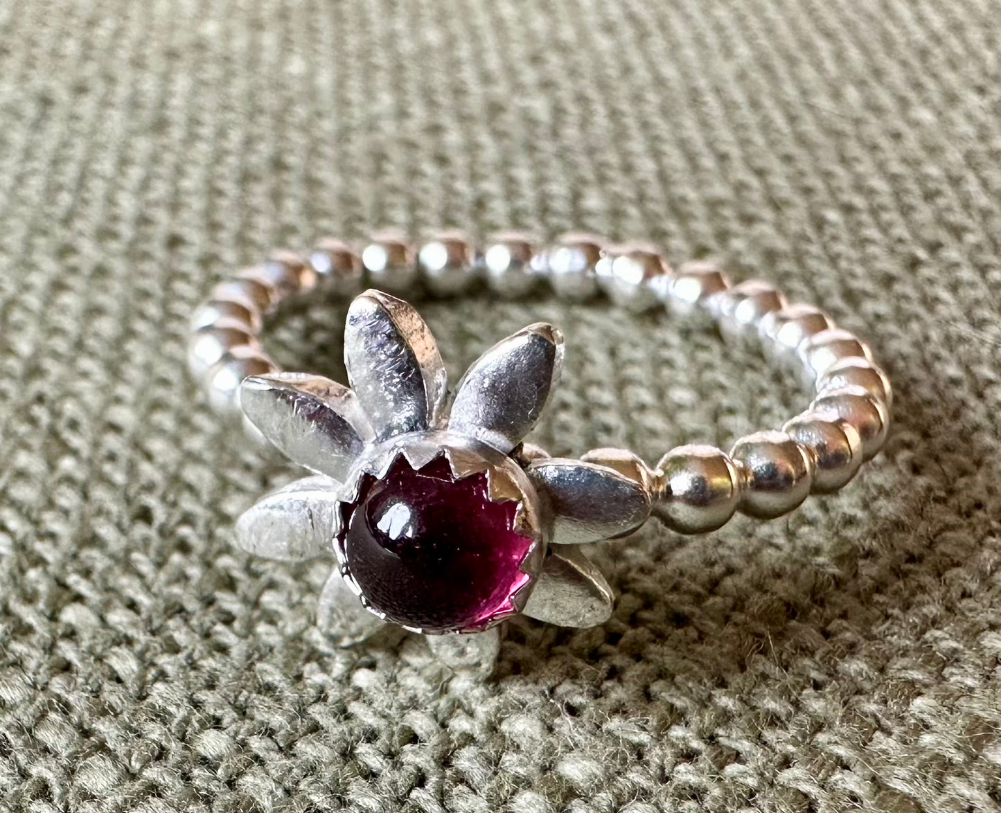 Pink Tourmaline Daisy Ring