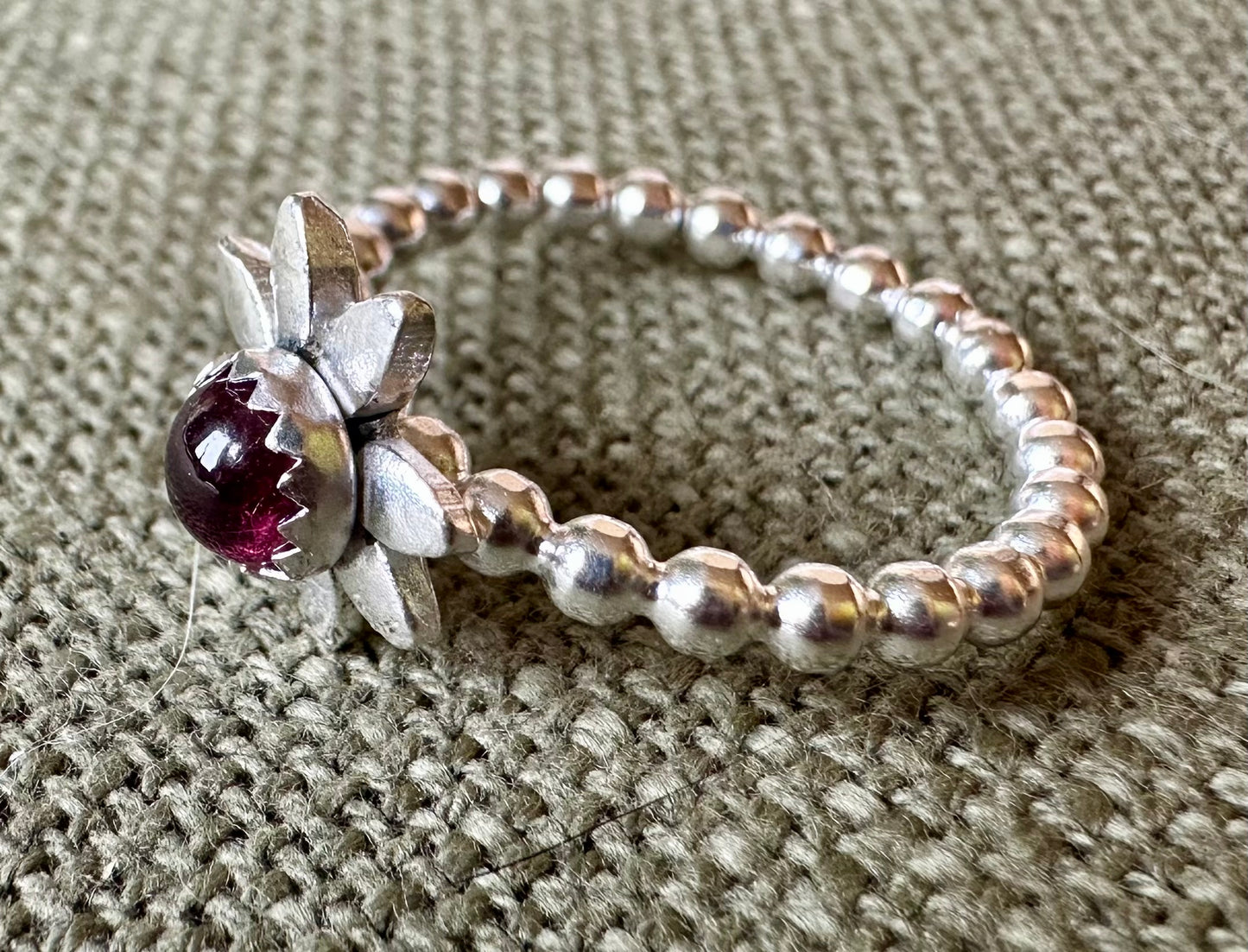 Pink Tourmaline Daisy Ring