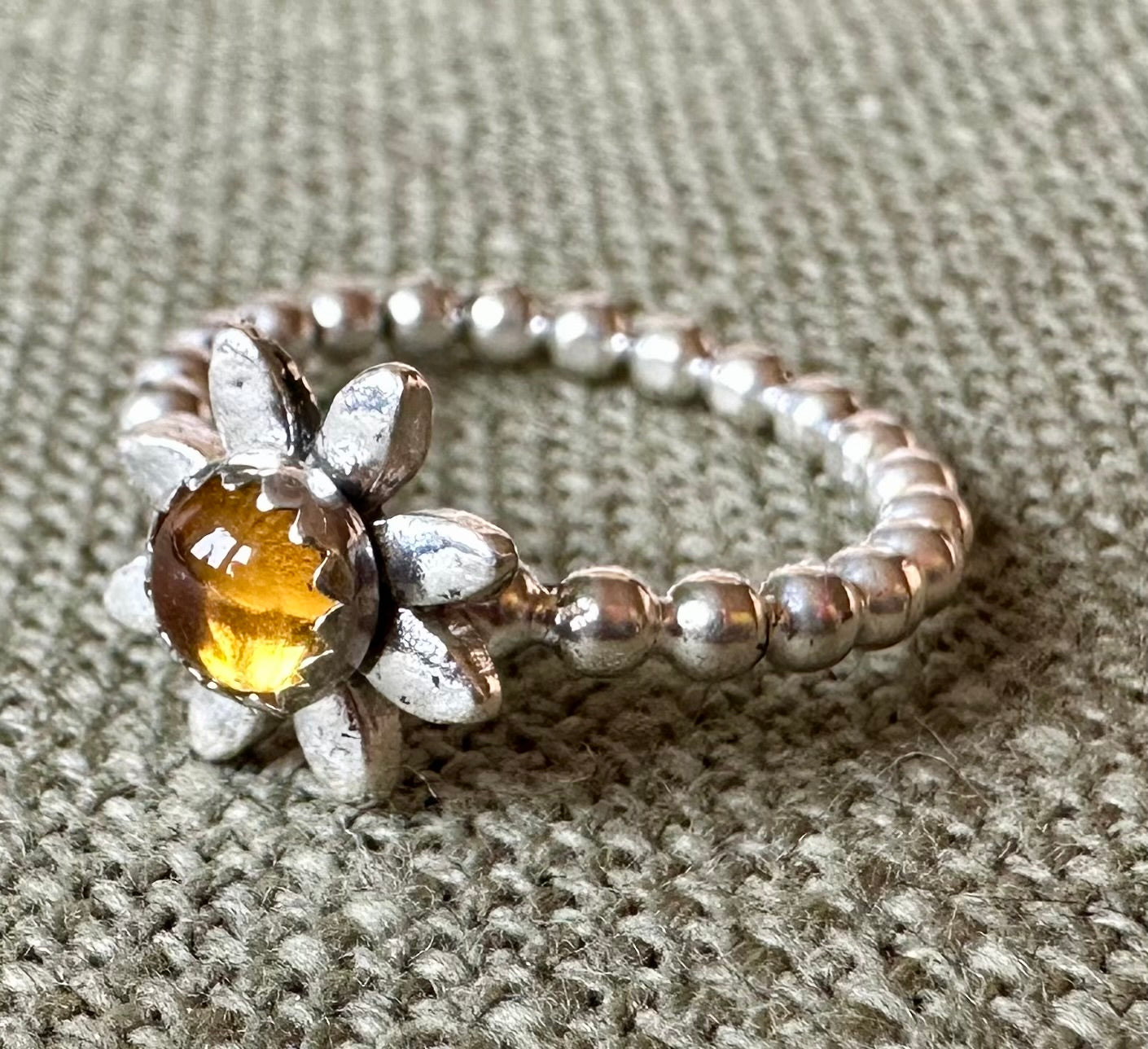 Citrine Daisy Ring