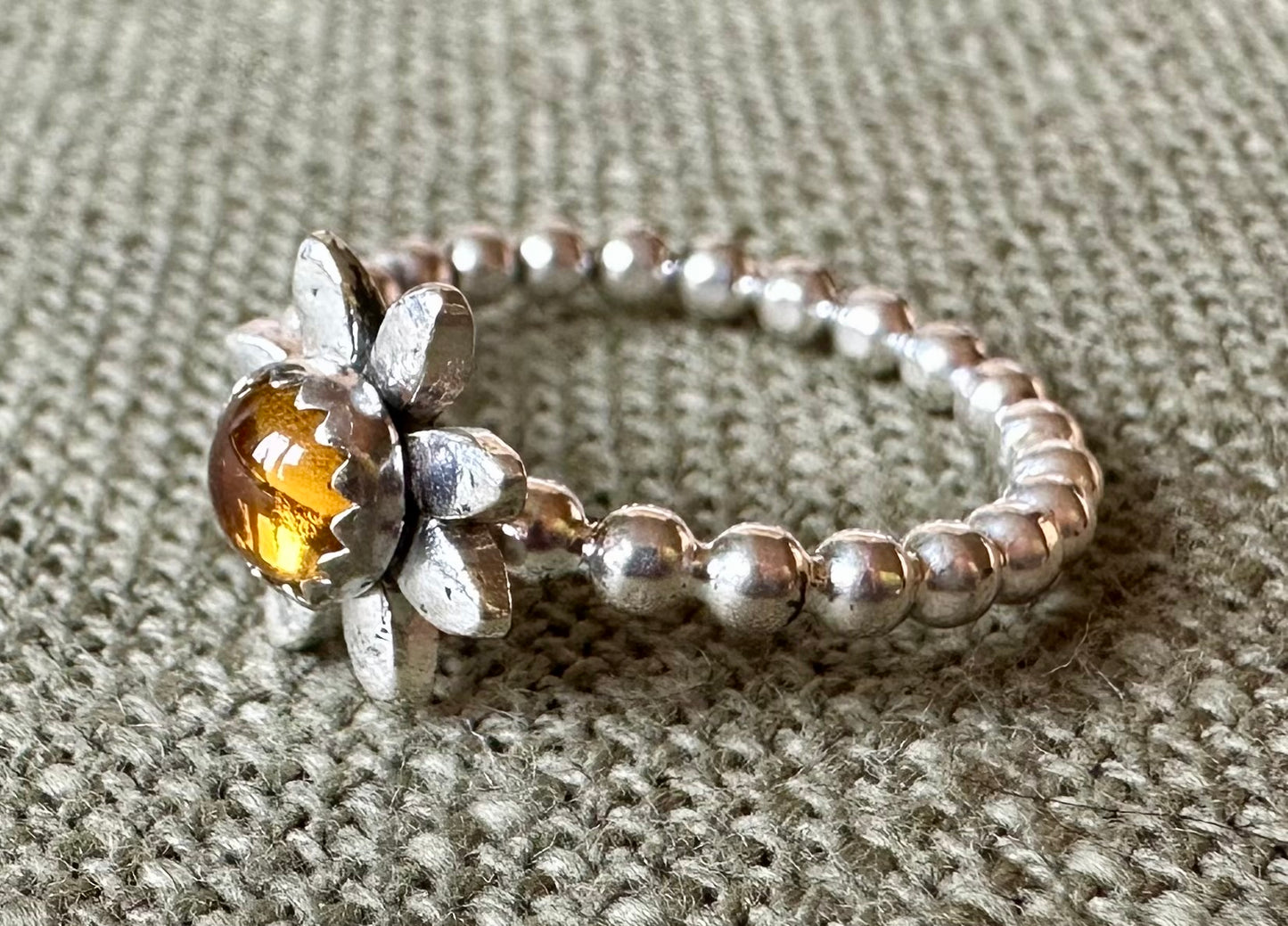 Citrine Daisy Ring