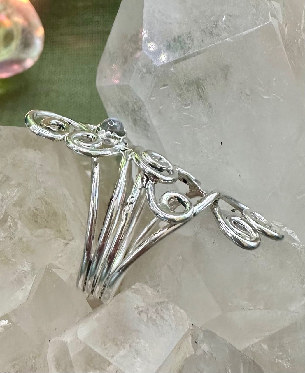 Swirly moonstone ring