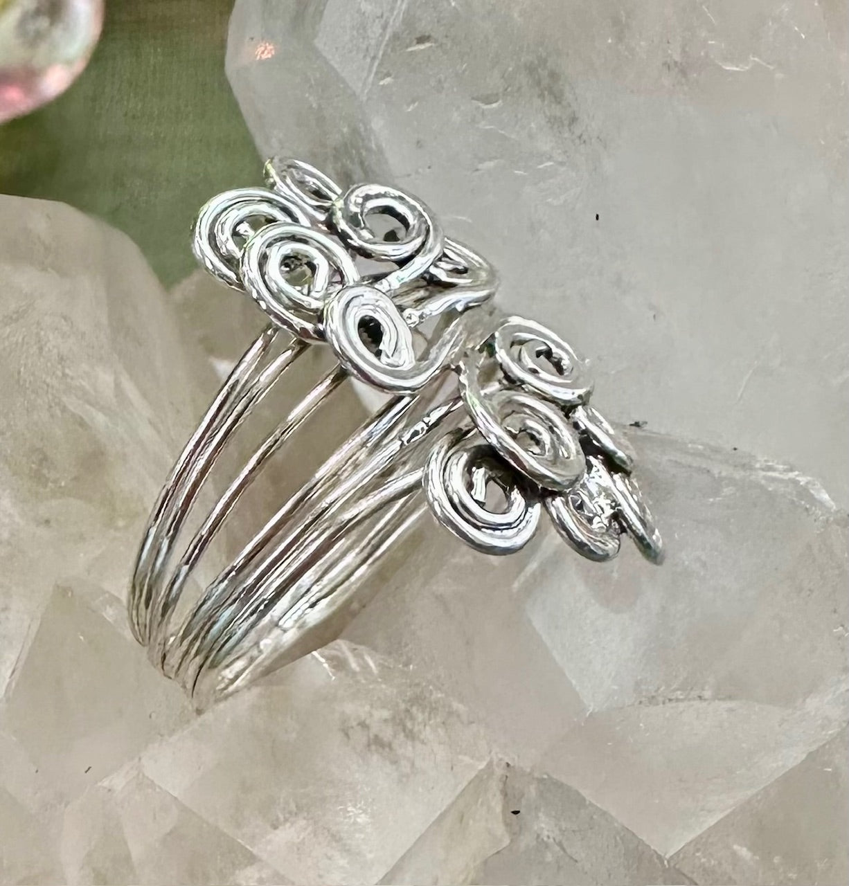 6 Strand Swirly silver ring