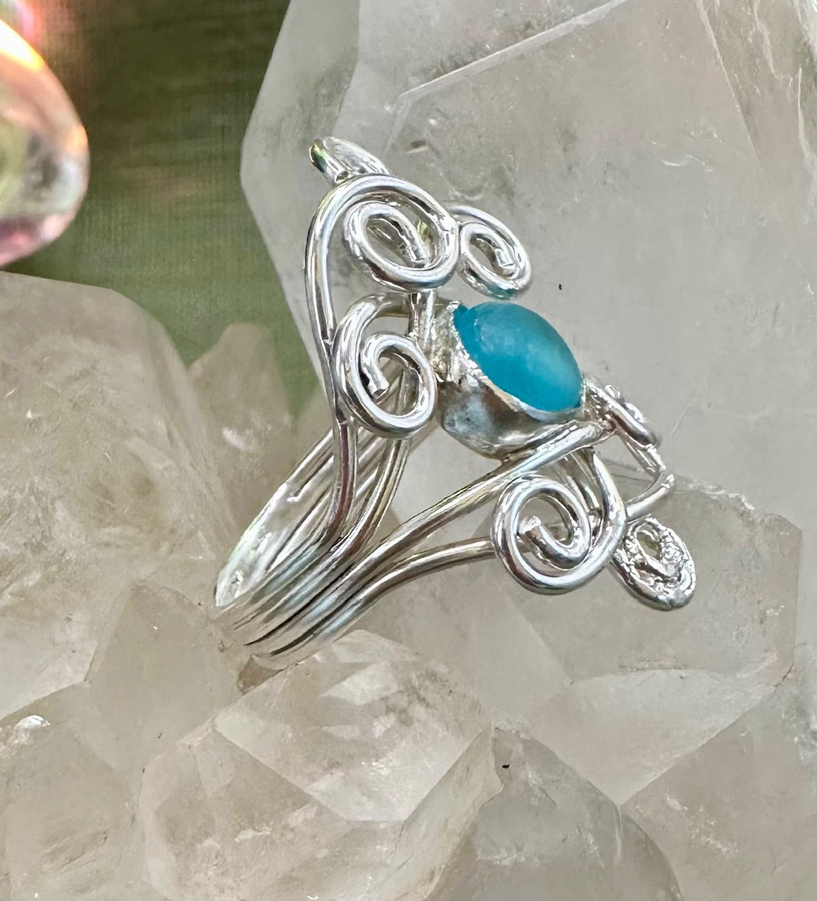 Swirly Sea Glass Ring