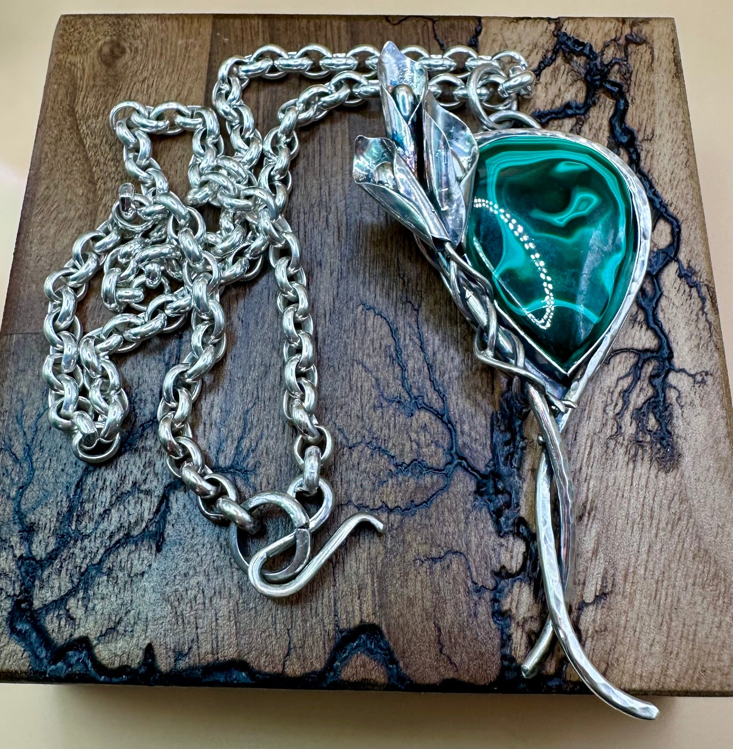 Malachite Lilly Statement Necklace