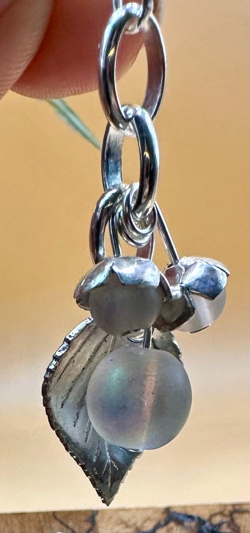 Silver Leaf Aurora Earrings