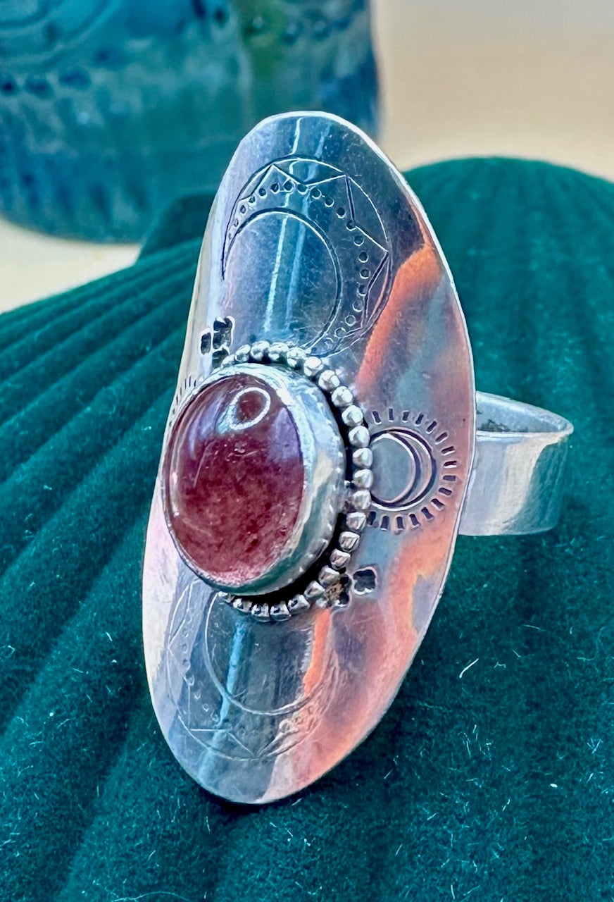 Bohemian Cherry Quartz Ring