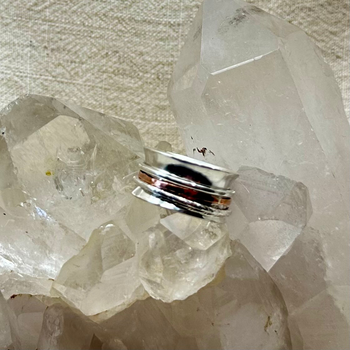Silver and Copper Spinner Ring