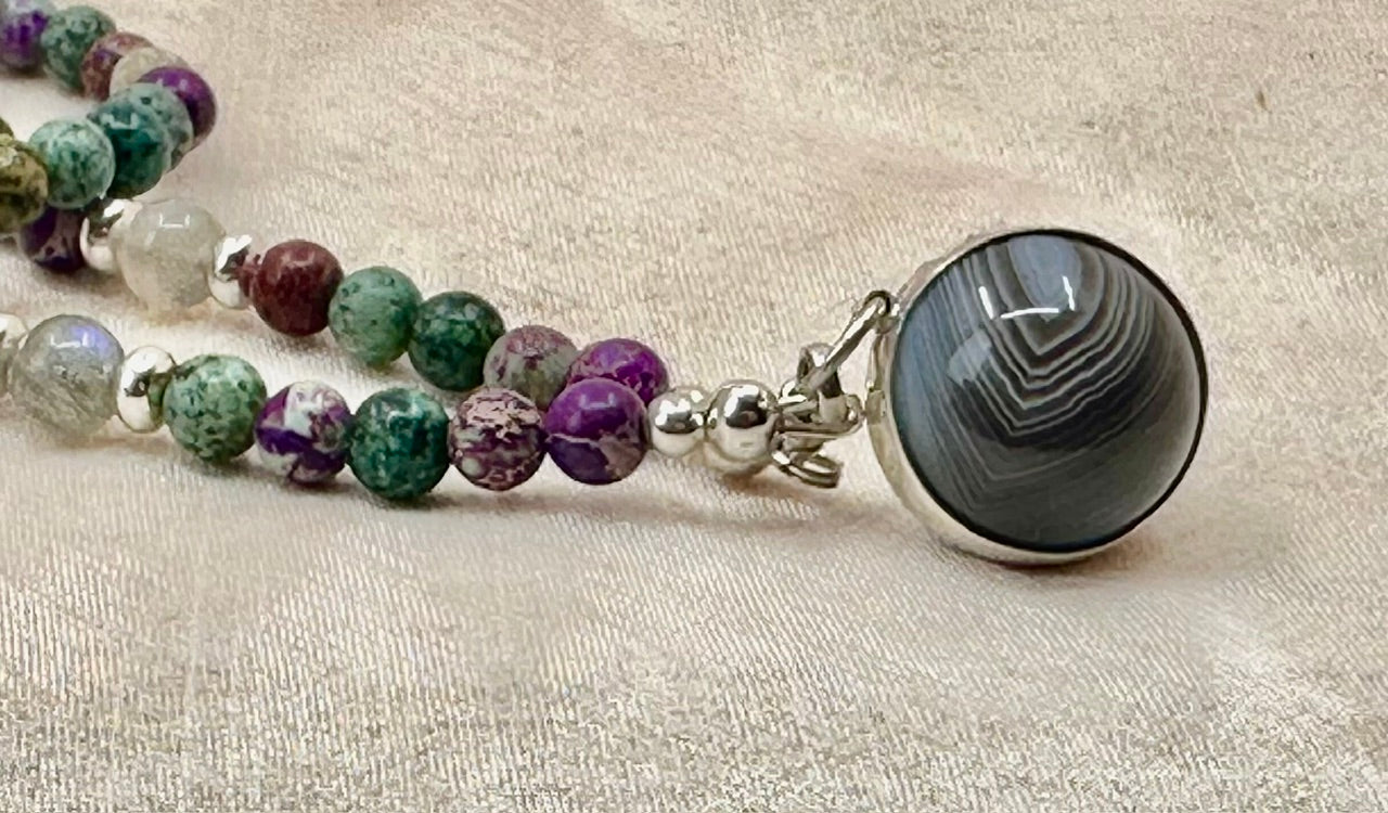 Banded Agate and Jasper Necklace