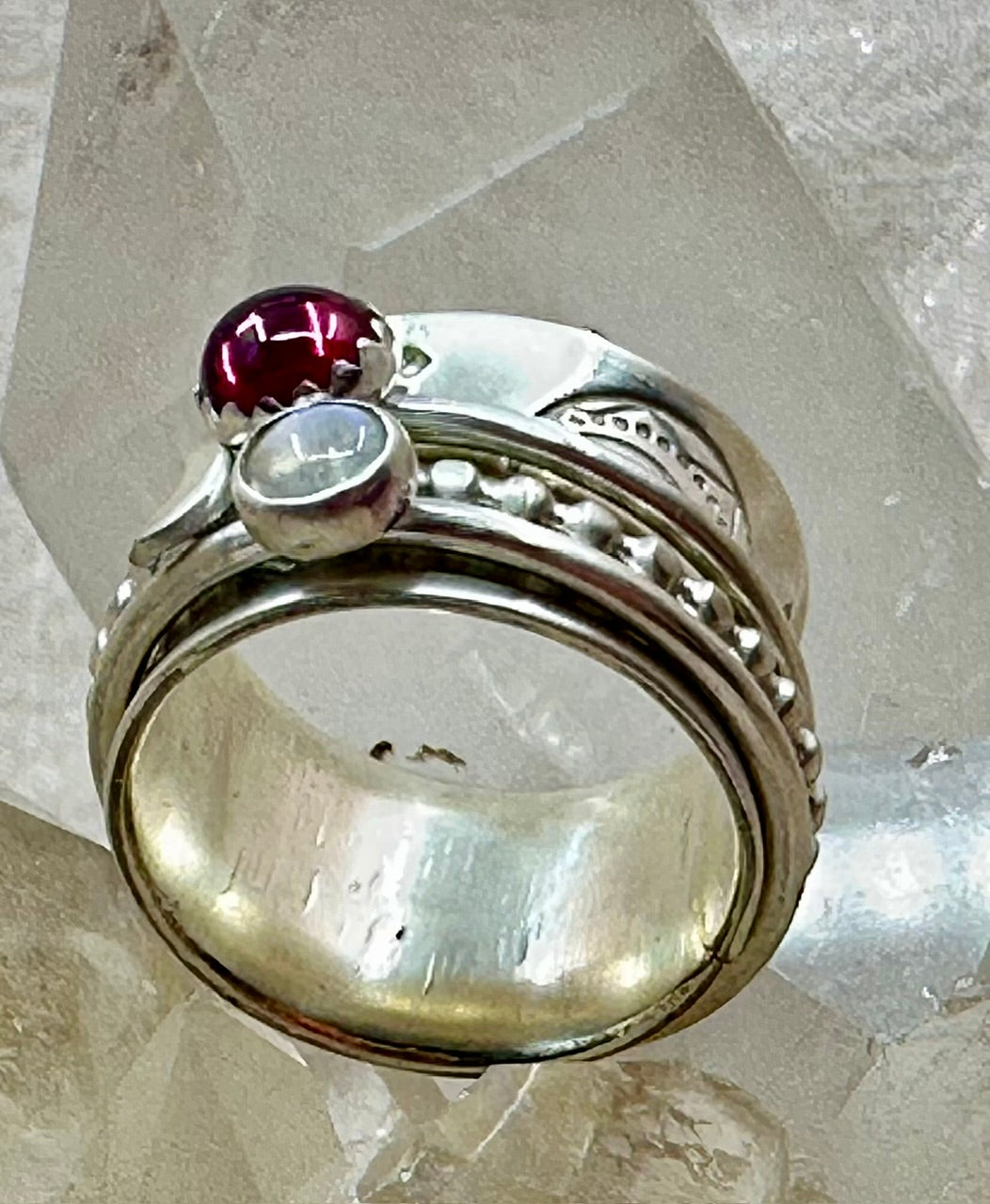 Triple Moon Spinner Ring