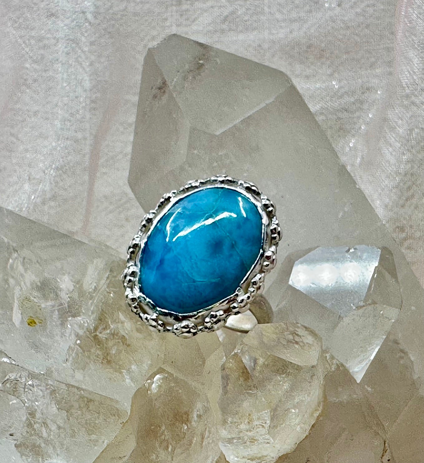 Larimar Daisy Ring
