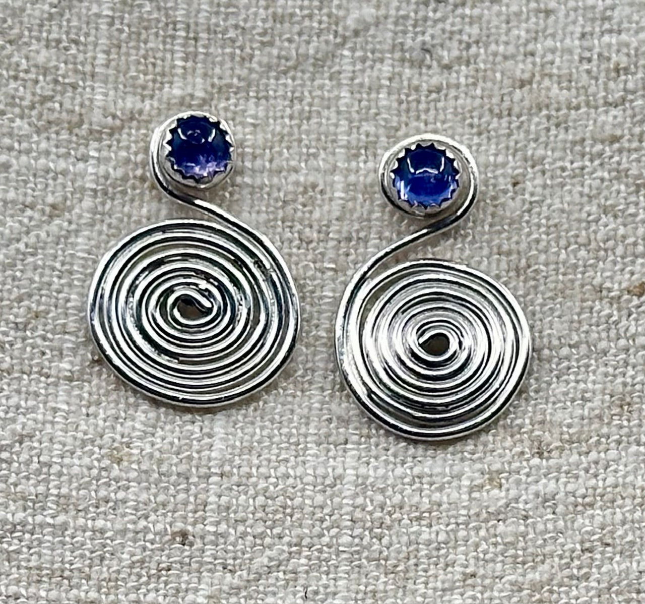 Tanzanite Sprial Earrings