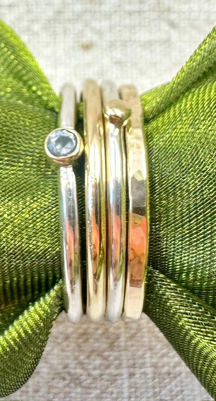 Gold and silver stacking rings