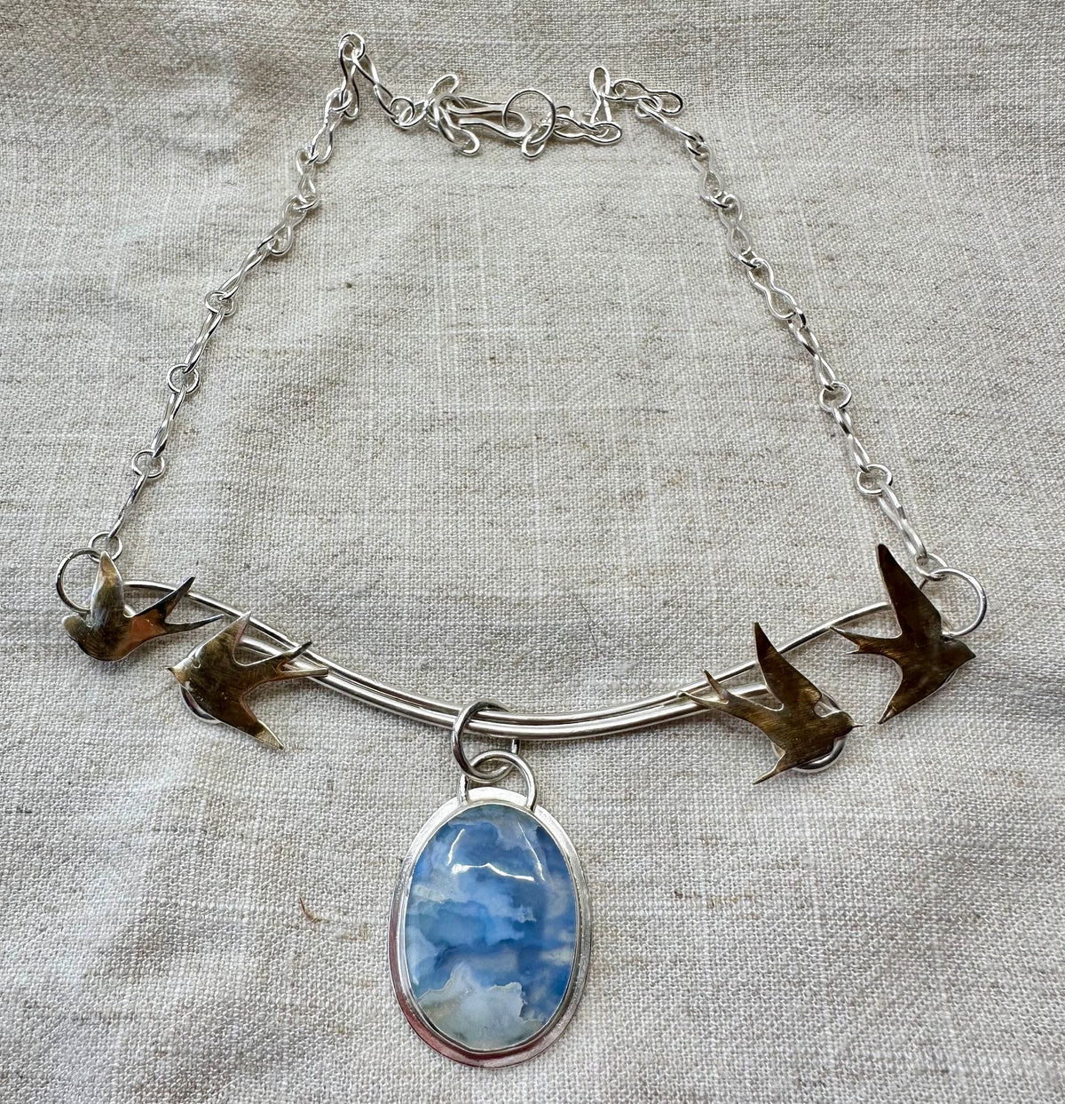 Swallow statement necklace