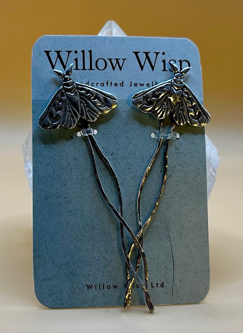 Luna Moth hair adornments