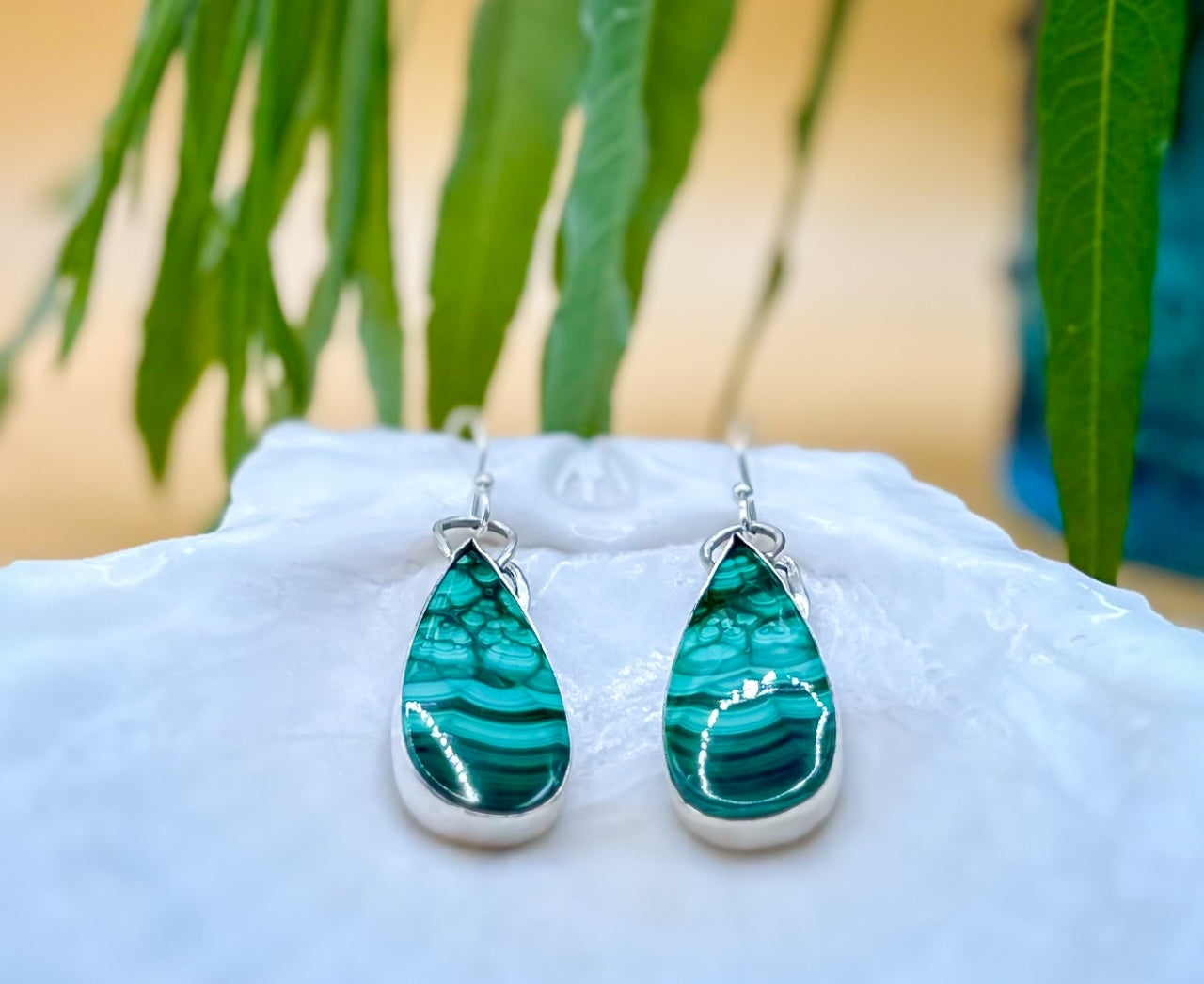 Malachite Drop Earrings