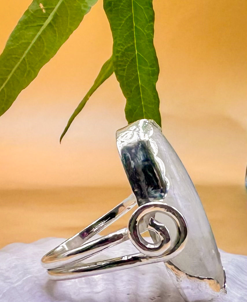 Moonstone Spiral Ring
