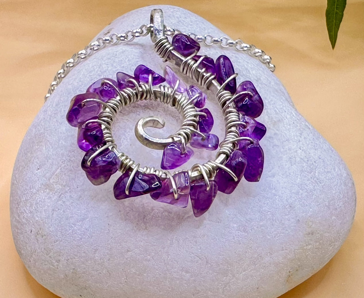 Amethyst Spiral Pendant