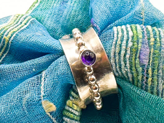 Amethyst Beaded Spinner Ring