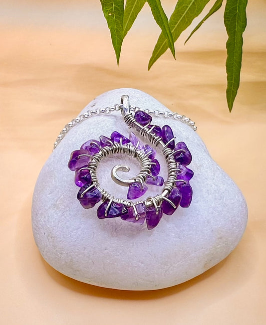 Amethyst Spiral Pendant