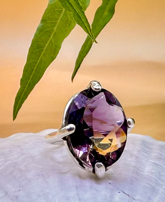 Ametrine claw set ring