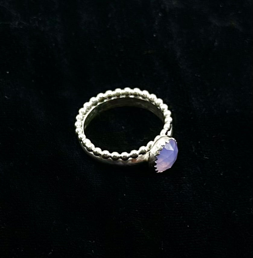 Lavender Quartz Double Band Ring