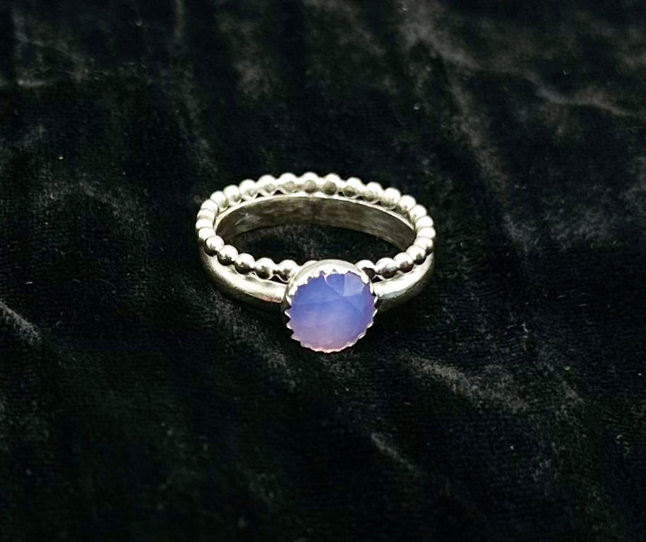 Lavender Quartz Double Band Ring