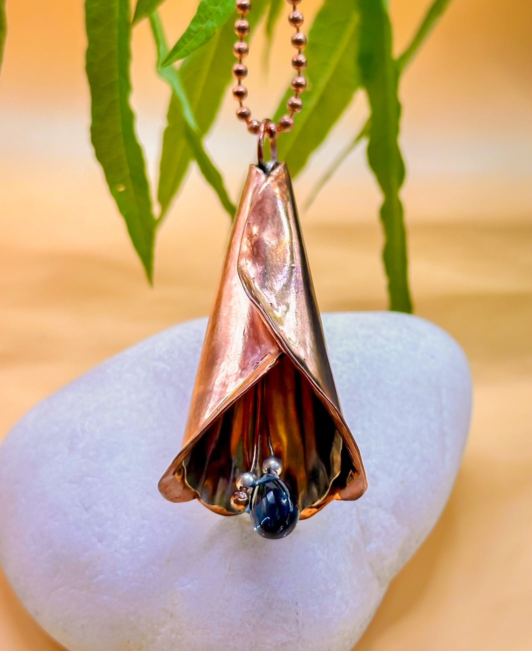 Copper Lilly Pendant