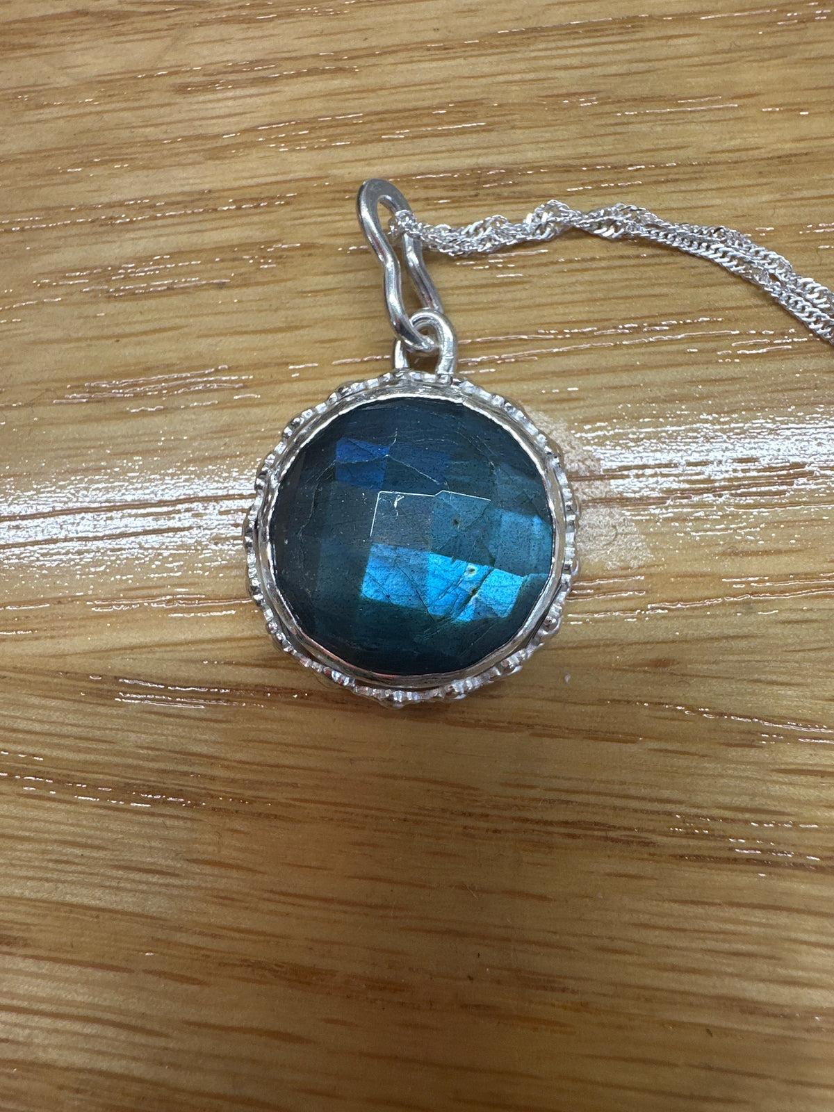 Labradorite floral pendant