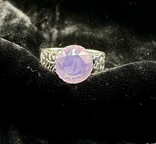 Lavender Quartz Floral Ring