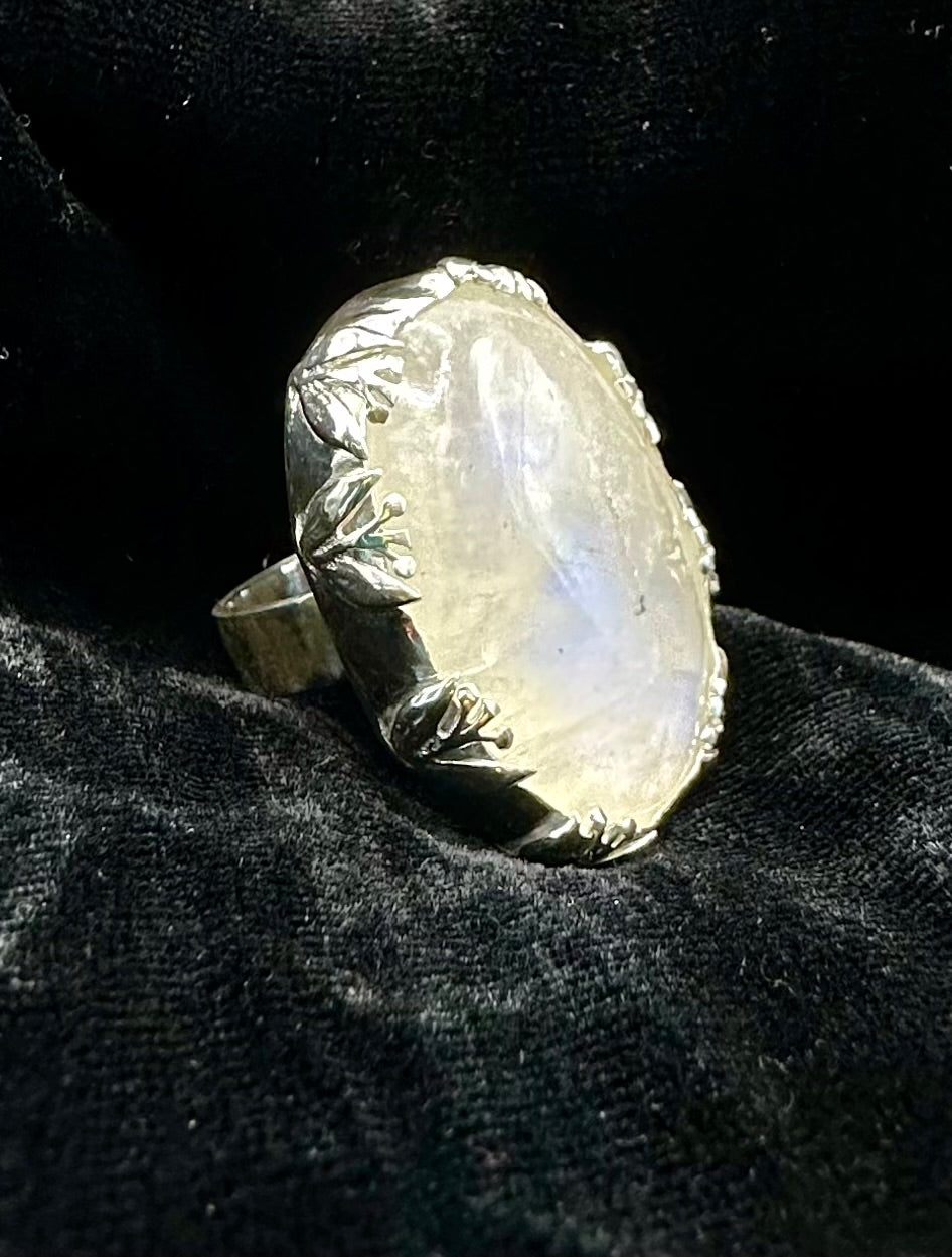 Floral Moonstone ring