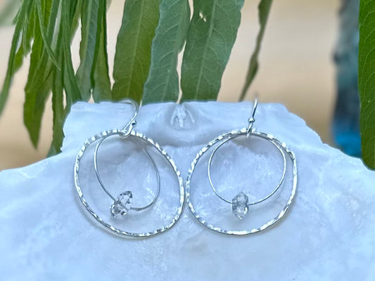 Herkimer Diamond double Hoop Earrings