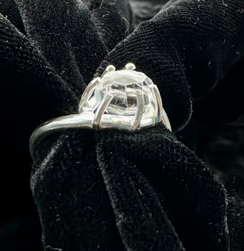 Herkimer Diamond Twist Silver ring