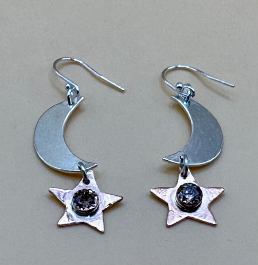 Moon and stars earrings