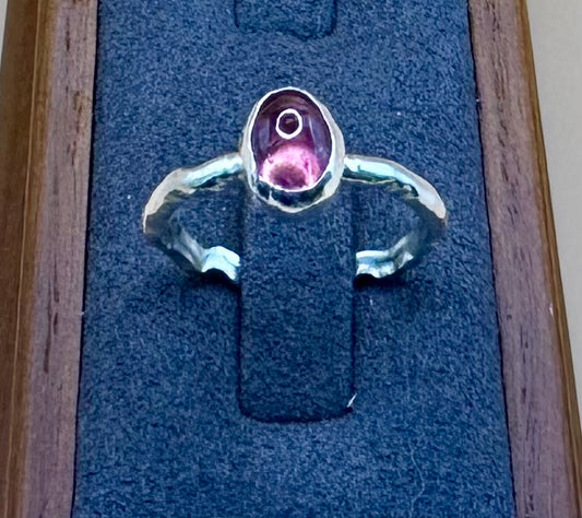 Pink Tourmaline Scallop Ring