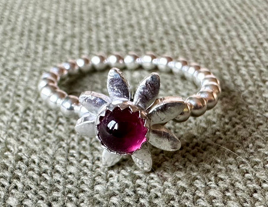 Pink Tourmaline Daisy Ring