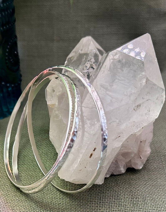 Triple silver bangle