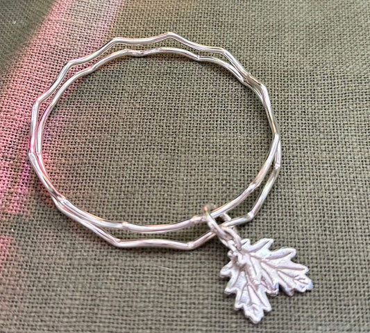 Double oak Leaf Bangle