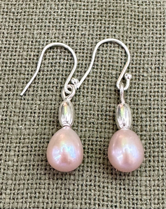 Pink freshwater pearl earrings