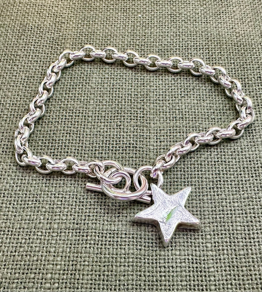 Silver Belcher Chain Charm Bracelet