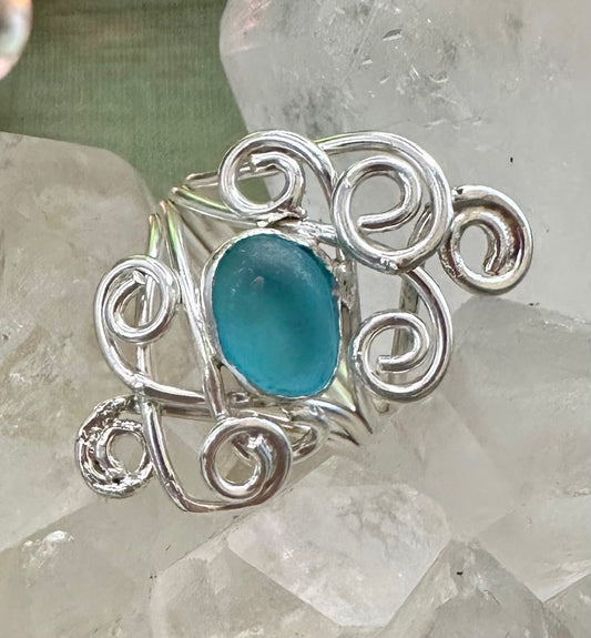 Swirly Sea Glass Ring