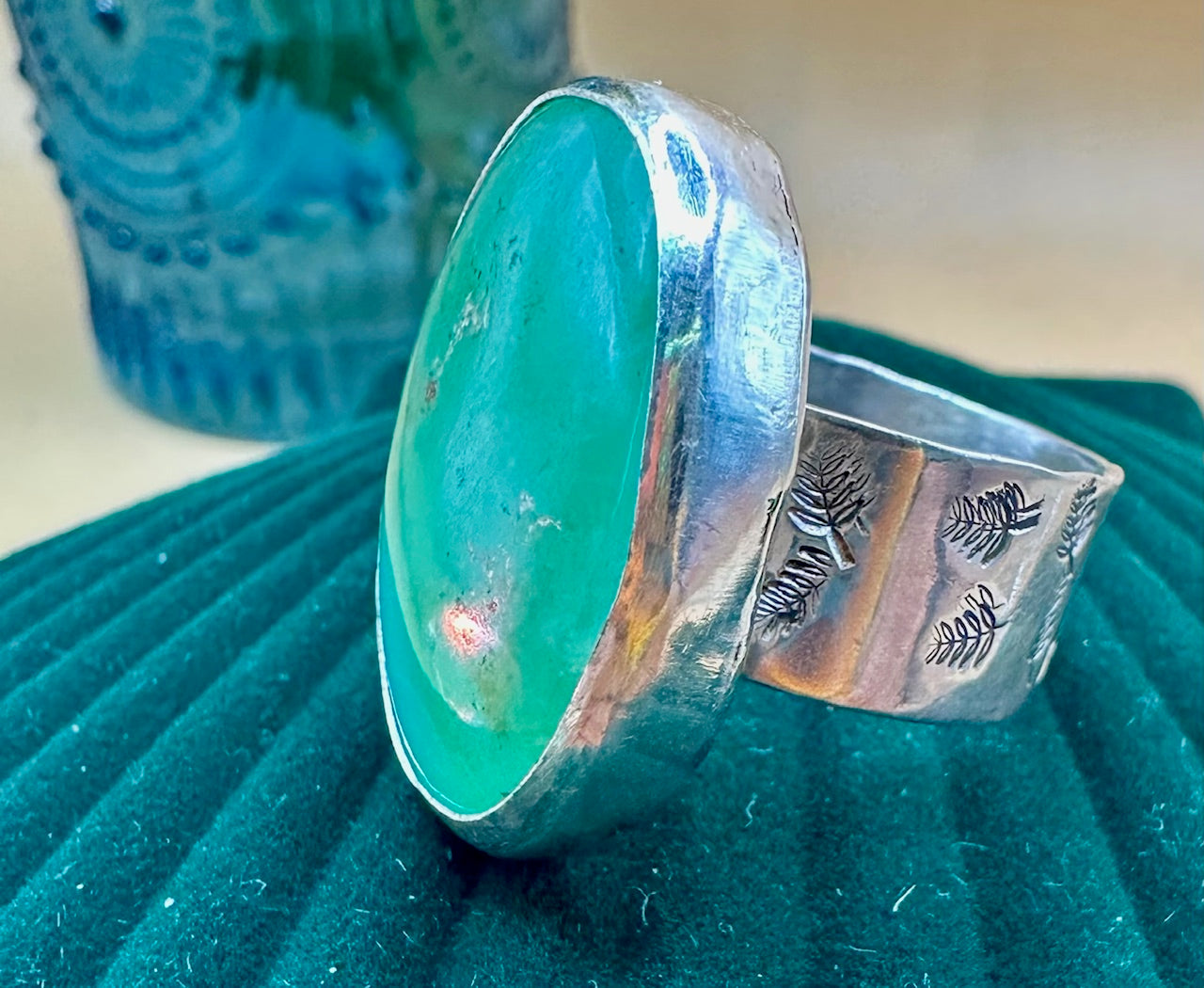 Large Chrysoprase Ring