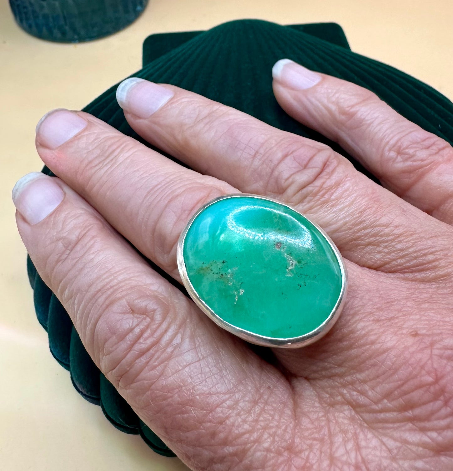 Large Chrysoprase Ring