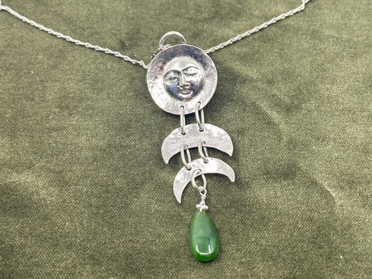Moon Phase Jade Necklace