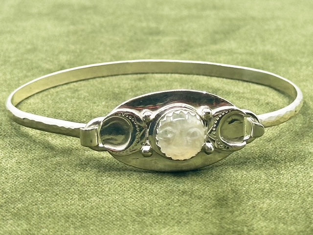 Moon Phase silver bangle