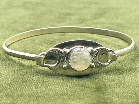 Moon Phase silver bangle