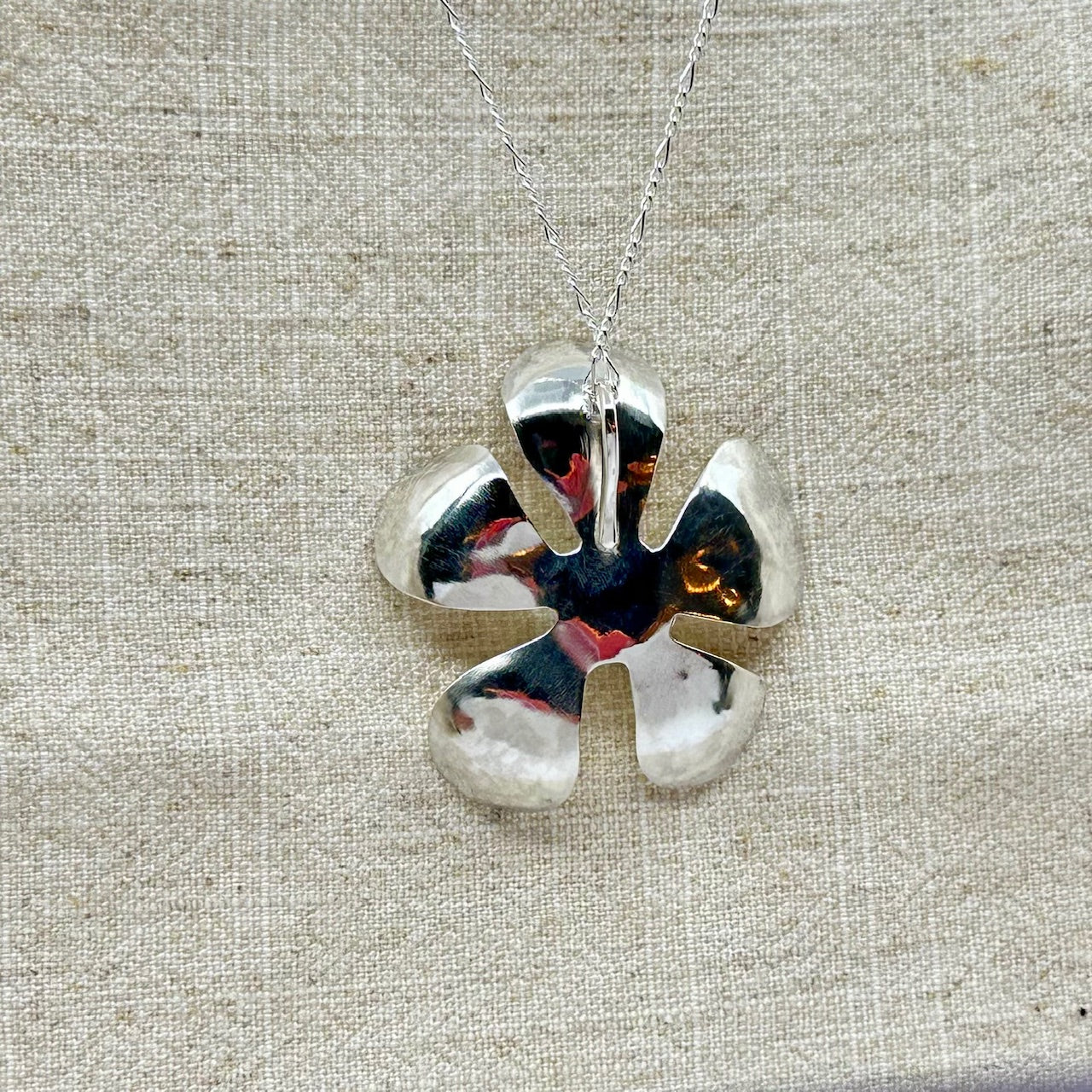 Silver and Turquoise Flower Pendant