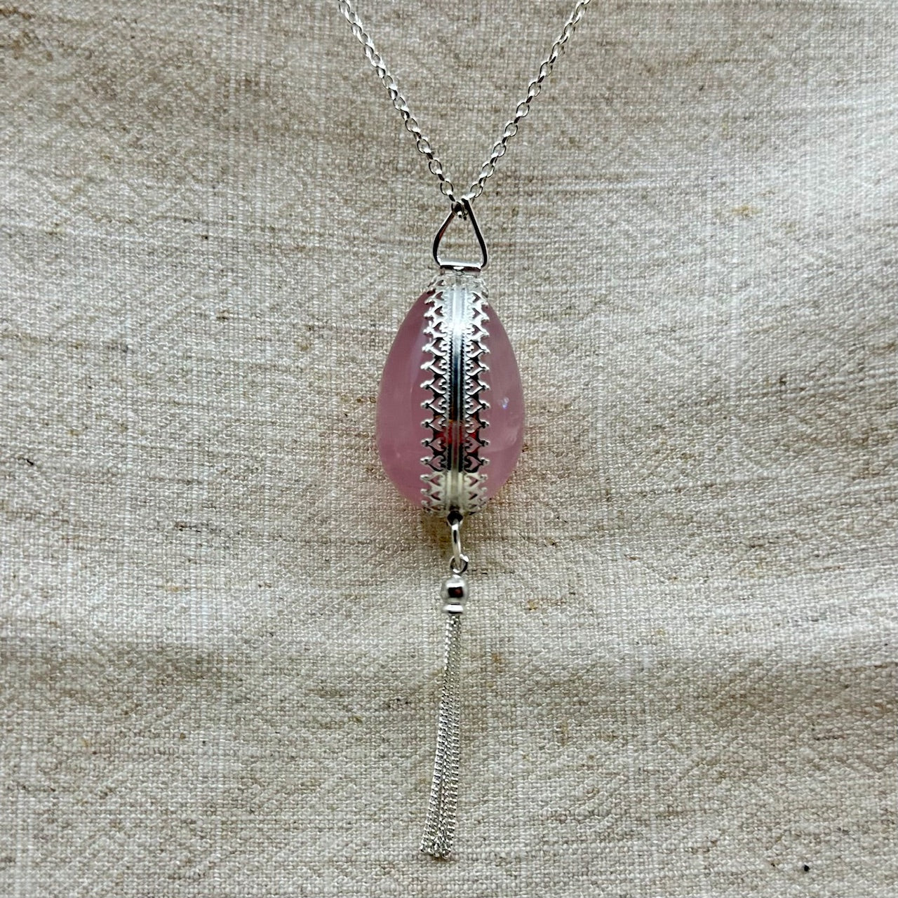 Rose Quartz Egg pendant